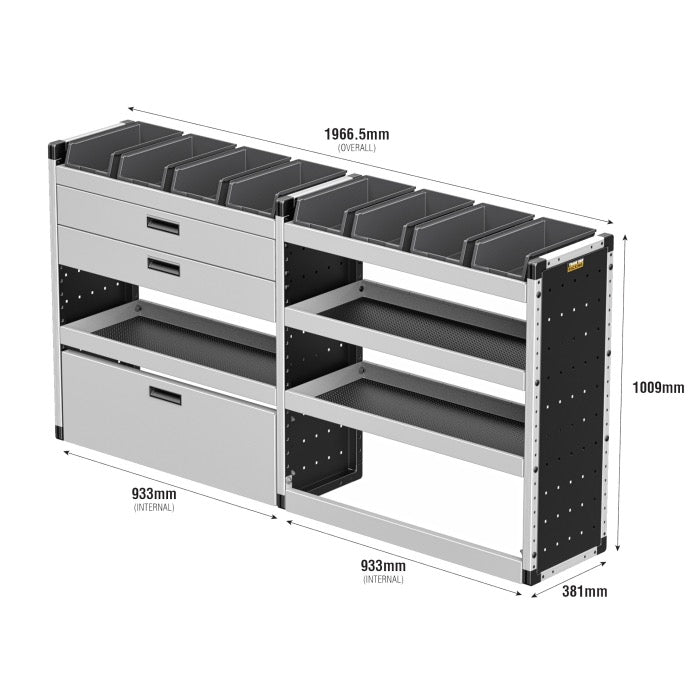 Gold Van Racking – Ford Transit Custom LWB (2023+) – Drivers Side
